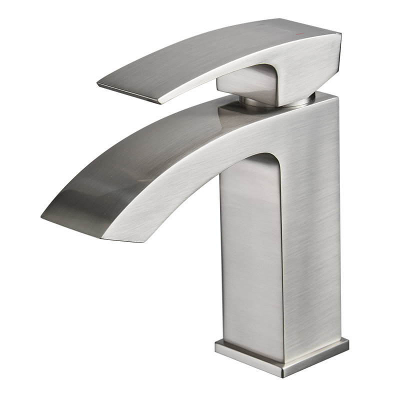 Robinet de salle de bain noir Waterfall, Nickel brossé