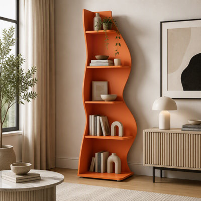 69.8" 5-Tier Corner Bookcase