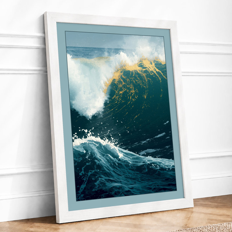 Wave At Crest Coastal - Print, A4 - 29.7 x 21.0 cm, White