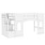 Lit mezzanine simple avec escalier de rangement, blanc - Améliore l'organisation de la chambre à coucher et le confort de la fenêtre, idéal pour créer un style pratique-2070286755