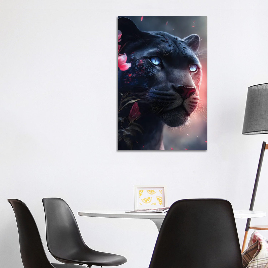 Der rosafarbene schwarze Panther von Zenja Gammer - Galerie-verpackte Leinwand Giclée auf Leinwand