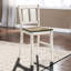 Chaises de salle à manger antiques blanches et brunes cendrées, 2 pièces, bois massif, dossier à lattes, glamour rustique pour comptoir Regal
