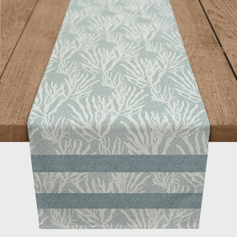 Marblehead Rectangular Striped Table Runner, 72" x 16", White/Blue