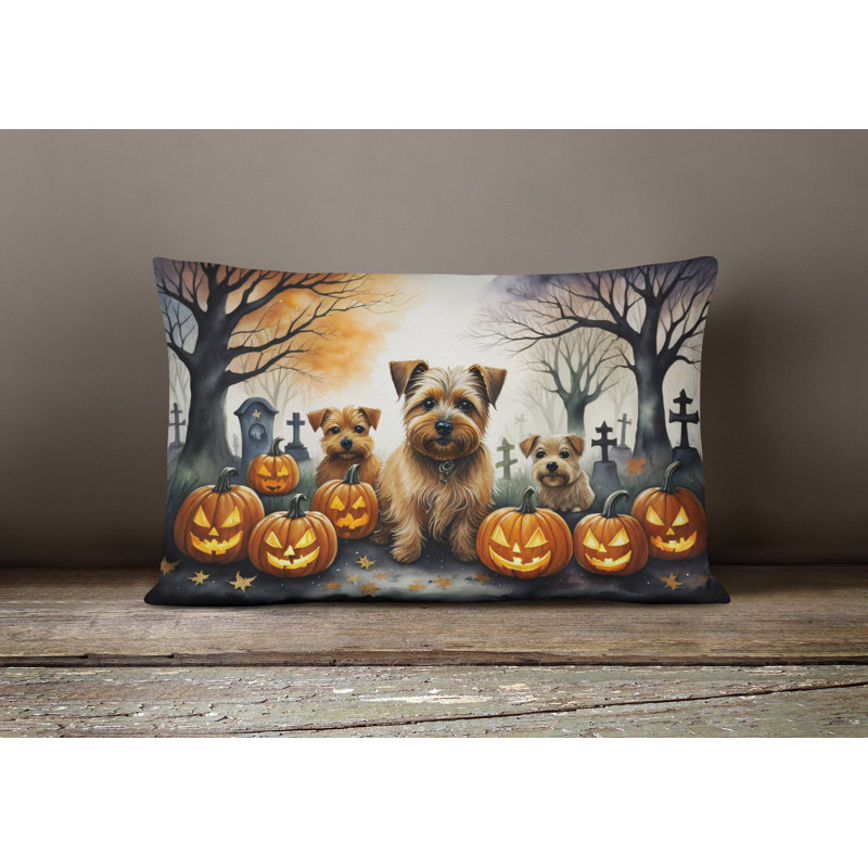 Coussin Norfolk Terrier Spooky Halloween
