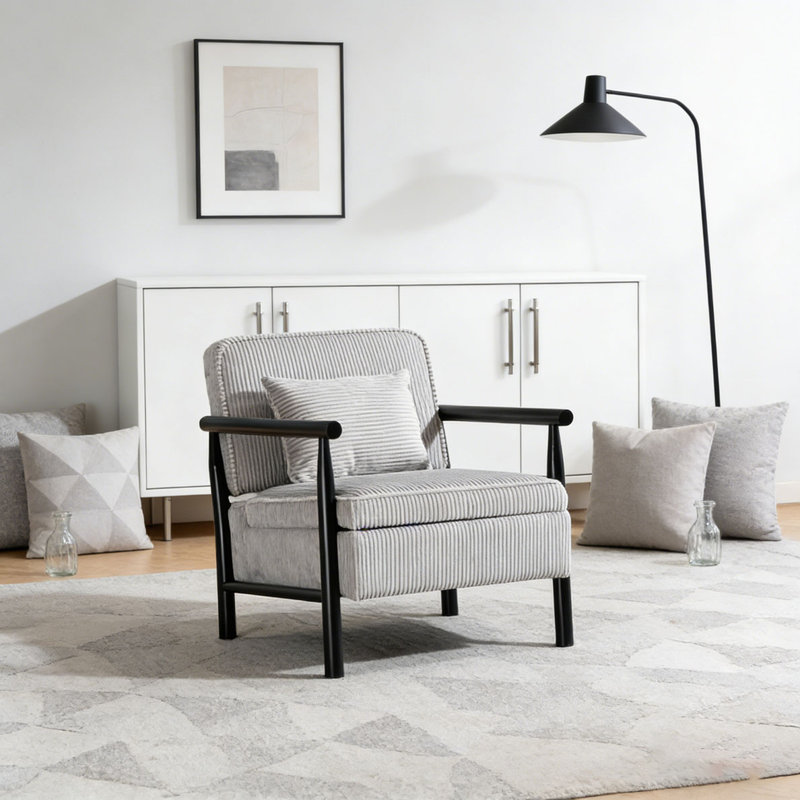 Chaise d'appoint moderne, Gris ancien