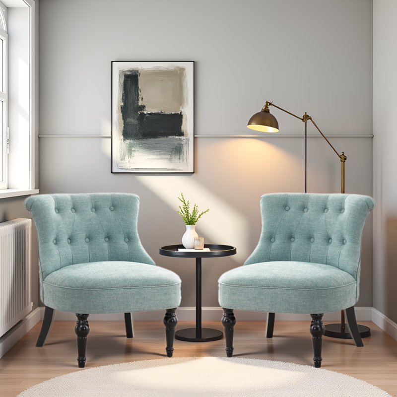 Upholstered Side Chair, Teal