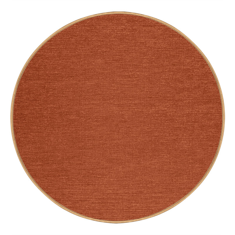 Tapis brun uni lavable à la machine, Rond 8 pi