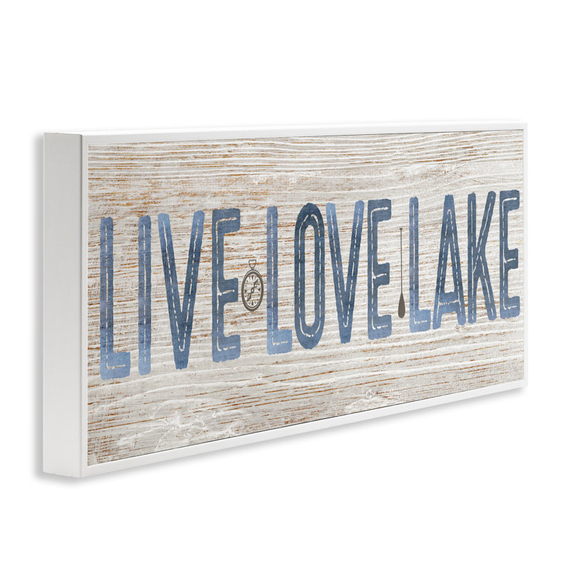 «Rustic Live Love», art numérique par Susan Arnot, H 13 po x l 30 po, Giclée encadrée blanc bord de mer