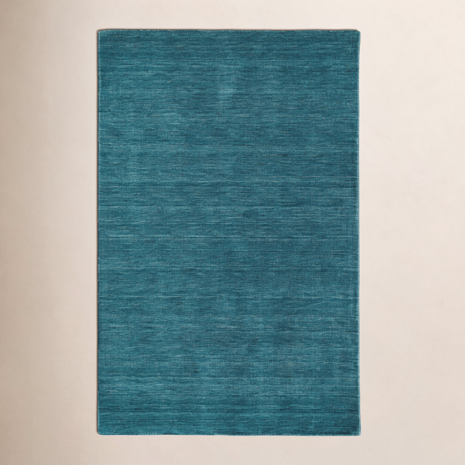 Kaden Hand-Woven Wool Shag Rug, Rectangle 8' x 11', Teal