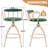2 Piece Set Of Green Swivel Bar Stools With Burlap Seat And Powder - Coated Iron Legs
