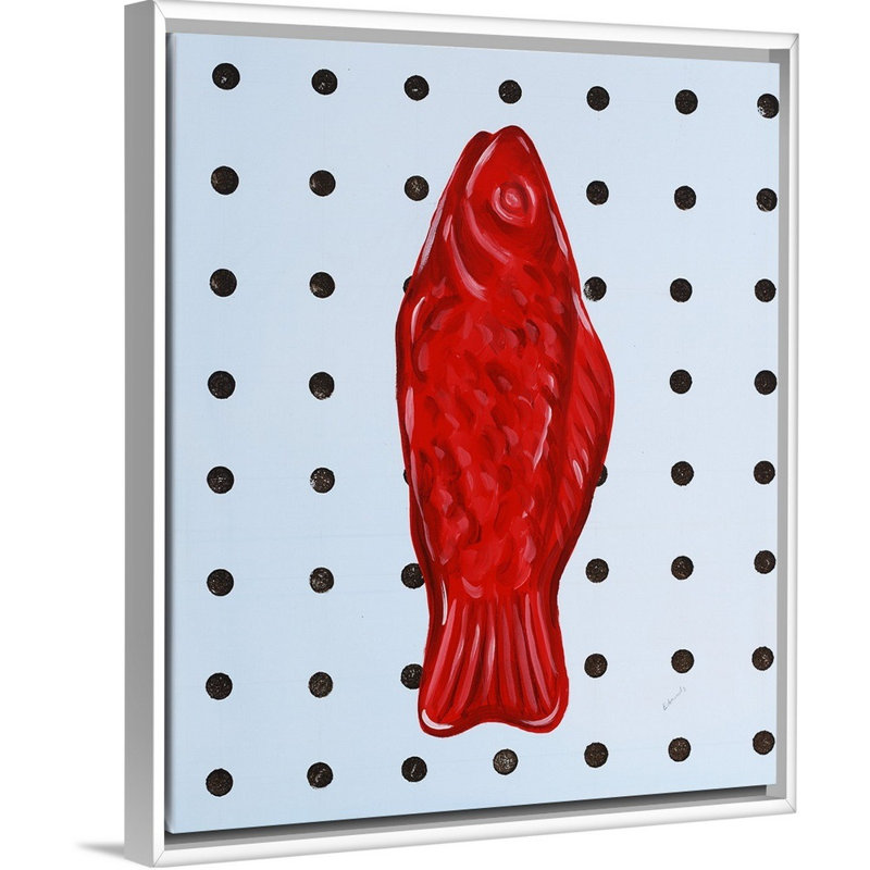 « bonbon shop iii », peinture sur toile, H 25,7 po x l 21,7 po x P 1,75 po, Cadre flottant blanc