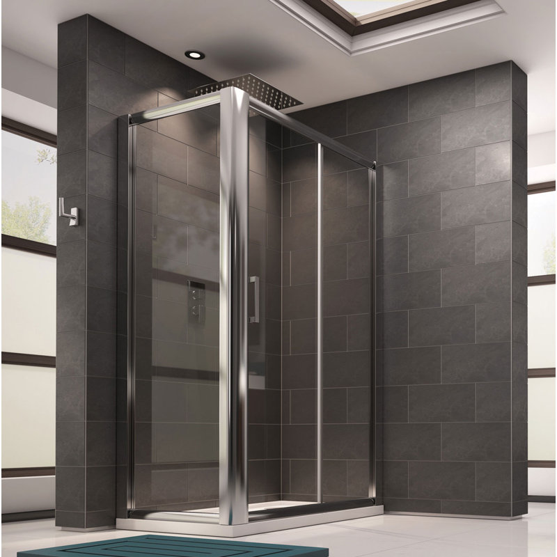 Waverley Rectangular Shower Enclosure with Tray, 185 cm H x 140 cm W x 80 cm D