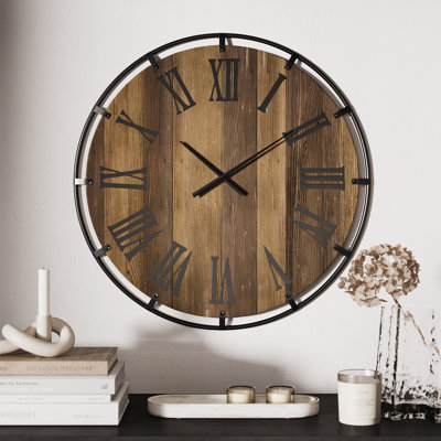 Horloge murale en bois Karina Farmhouse