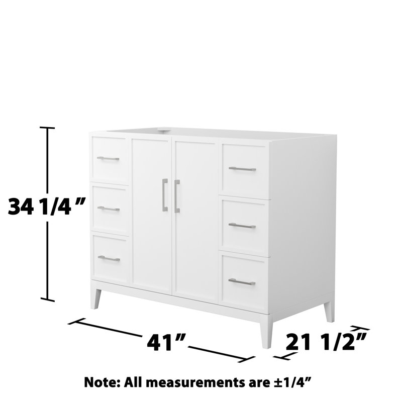 Elan 41'' W Single Bathroom Vanity Base, White/Brushed Nickel