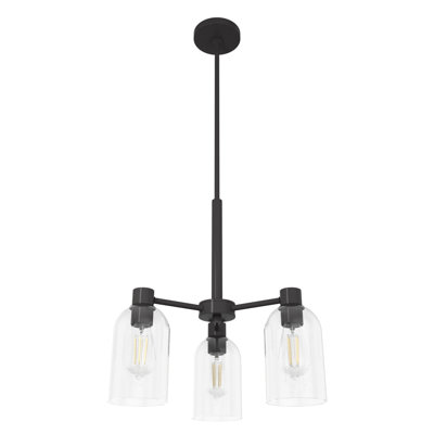 Hunter Lochemeade Brushed Nickel 3 Light Chandelier Ceiling Light Fixture
