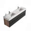 Meuble-lavabo 72 po (36 po * 2) avec lavabo à quartz d'ingénierie et tiroirs souples, meuble-lavabo mural flottant, lavabo une pièce brillant