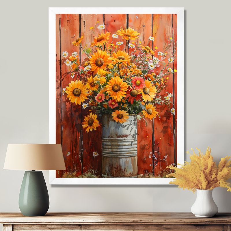 Sloan - impressions murales florales, H 32 po x l 24 po, Reproduction encadrée d'une seule photo, Blanc