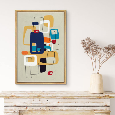 Abstract Vibrant Color Blocks " Mid-Century Modern Colourful Polygon Collage "