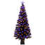 Arbre d'Halloween artificiel en fibre de pin 8 fonctions 8 pi - noir - orange et mauve à DEL-129903520
