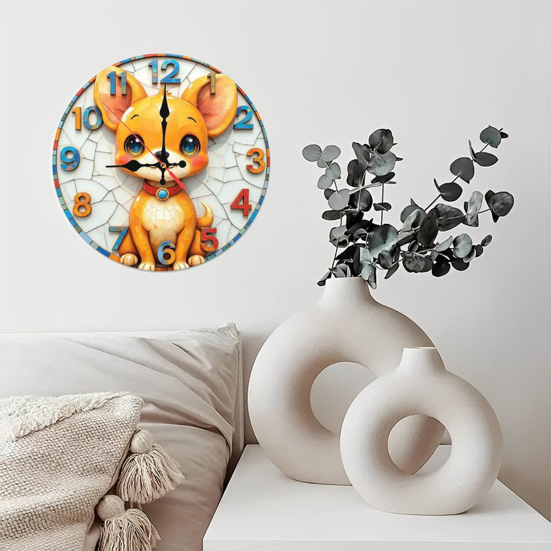 Horloge murale colorée pour chien