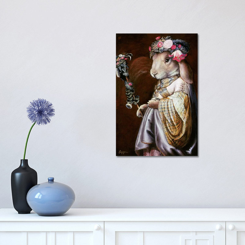 Floral Op 1 Piece Painting on Canvas, 30.48 cm H x 45.72 cm W, Wrapped Canvas