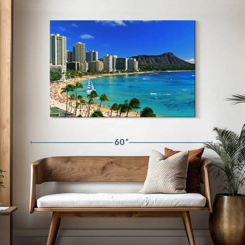 Palmiers sur le Gillard à Honolulu I, H 32 po x l 48 po