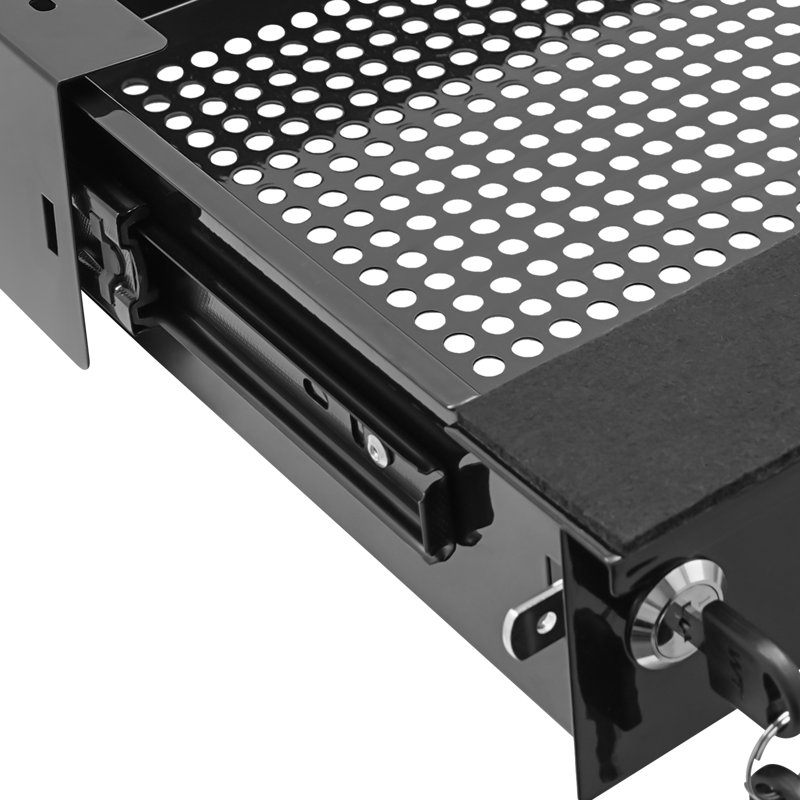 Under Desk Mounted Sliding Pull-Out Drawer Storage Organizer
