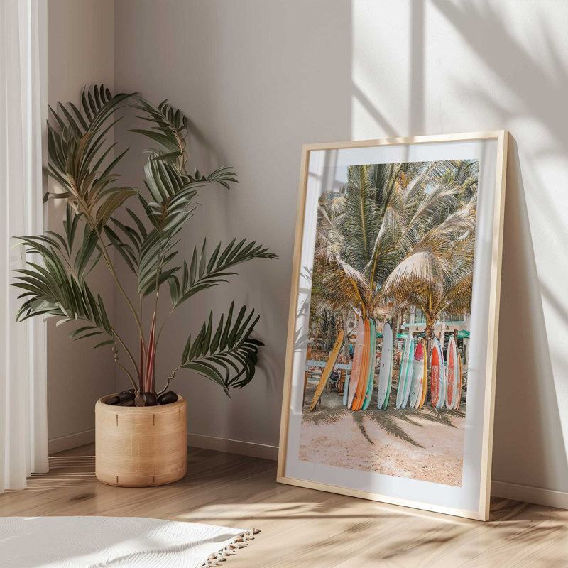 Surf's Paradise Print, Raw Maple Framed, 37" H x 25" W x 1.25" D
