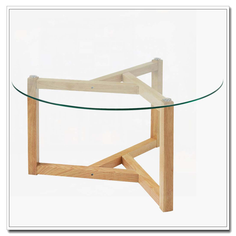 Table basse ronde en verre, Naturel