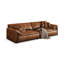 Causeuse-coussin modulaire en similicuir brun