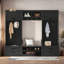 Portemanteau détachable Savanella 4-en-1 avec rangement et 7 crochets, portemanteau multifonctionnel avec tiroirs de rangement et armoire-1034790339