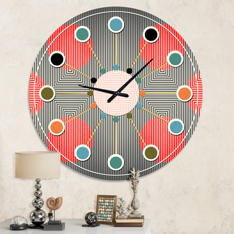 Horloge murale moderne Mid-Century, Moyenne