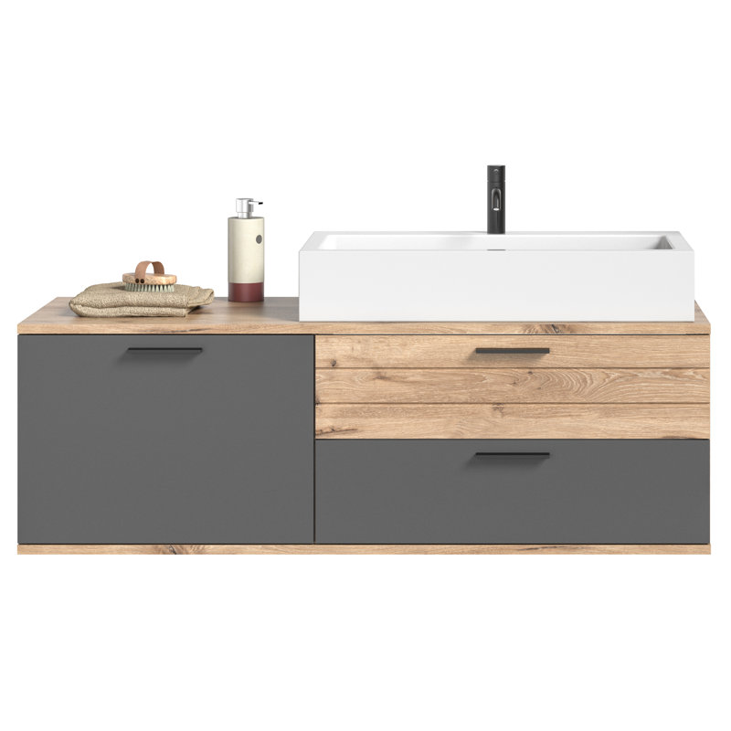 1400mm W Wall-Mounted Single Washbasin Hannegan