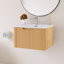 Meuble-lavabo simple 24 po avec comptoir intégré en céramique blanche-1868114766