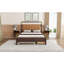 Grand lit plateforme avec 2 grands tiroirs et un lit gigogne pour une chambre confortable-993488827