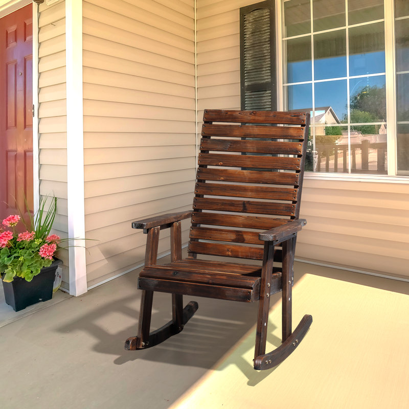 Chaise berçante en bois de sapin, Brun clair