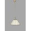 Elegant Metal Chandelier, Cream & Gold, Adjustable Height 27.6 x 15.7 inches | E27 Socket, Max 40W | IP20 Rated, Perfect for Dining Room & Living Spaces | Stylish Lighting Fixture with Fabric Cap, Modern Design