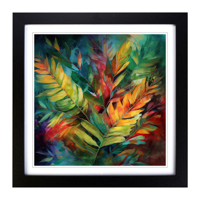 Tropical Leaf Abstract Art - Framed Print