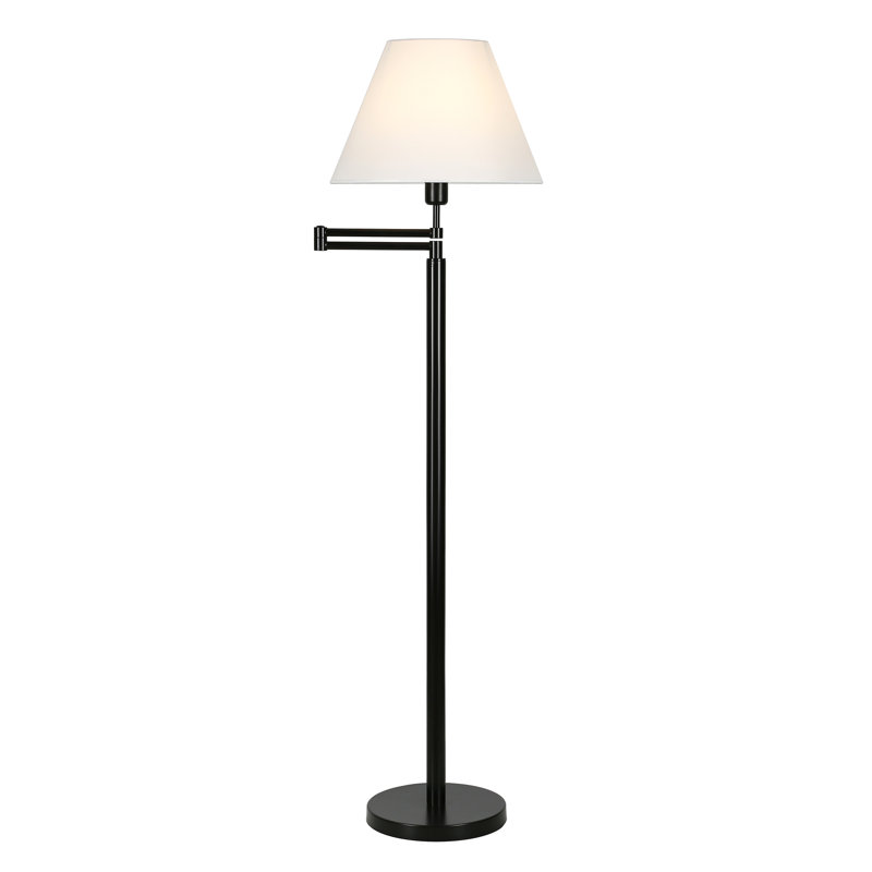 Lakwan 62'' Swing Arm Floor Lamp, Black