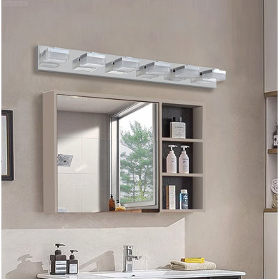 Éclairage de salle de bain minimaliste à 5 lumières DEL avec abat-jour en acrylique givré, noir mat