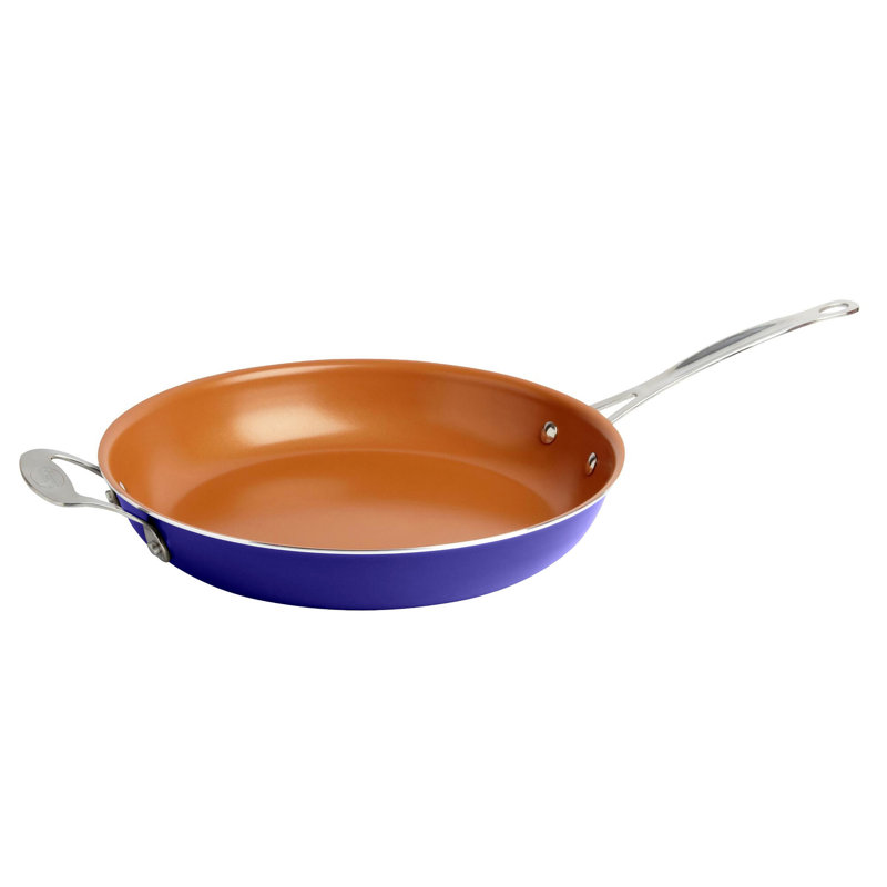 Poêle à frire antiadhésive Gotham Steel, l 12 po, Noir/orange