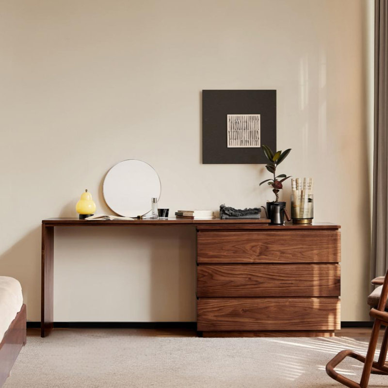 Commode de chambre en bois massif et noyer noir
