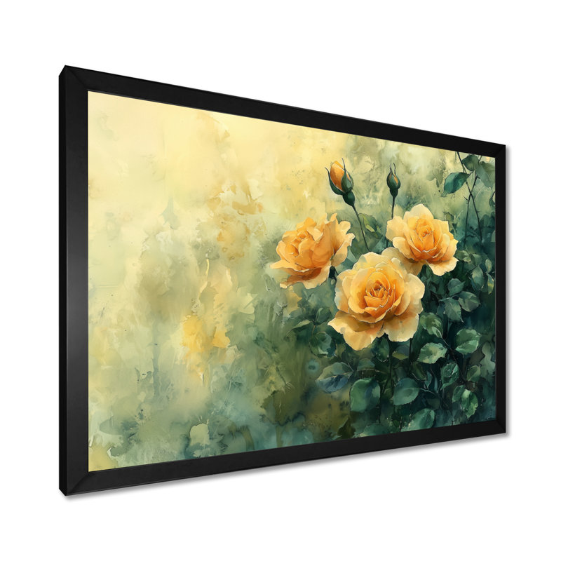 Markowski - Floral Wall Art, Reproduction encadrée d'une seule photo sans pass, H 30 po x l 40 po, Noir, noir, noir, noir
