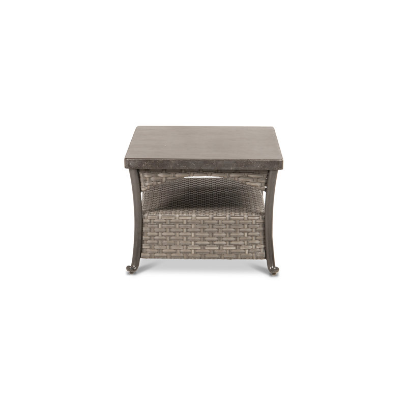 Davenport - Outdoor Coffee Table w/ Solid Bluestone Top & Hand Painted Aluminum Base