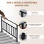 Rails à 4 ou 5 marches pour l'extérieur, ensemble de rampes d'escalier en acier réglables pour porche, terrasse, noir-128518214-128518216