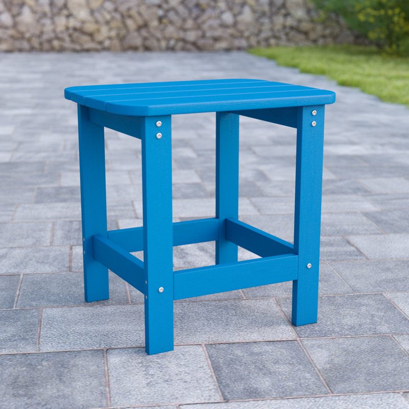 Balasi All-Weather Poly Resin Adirondack Side Table - Patio Table, Blue