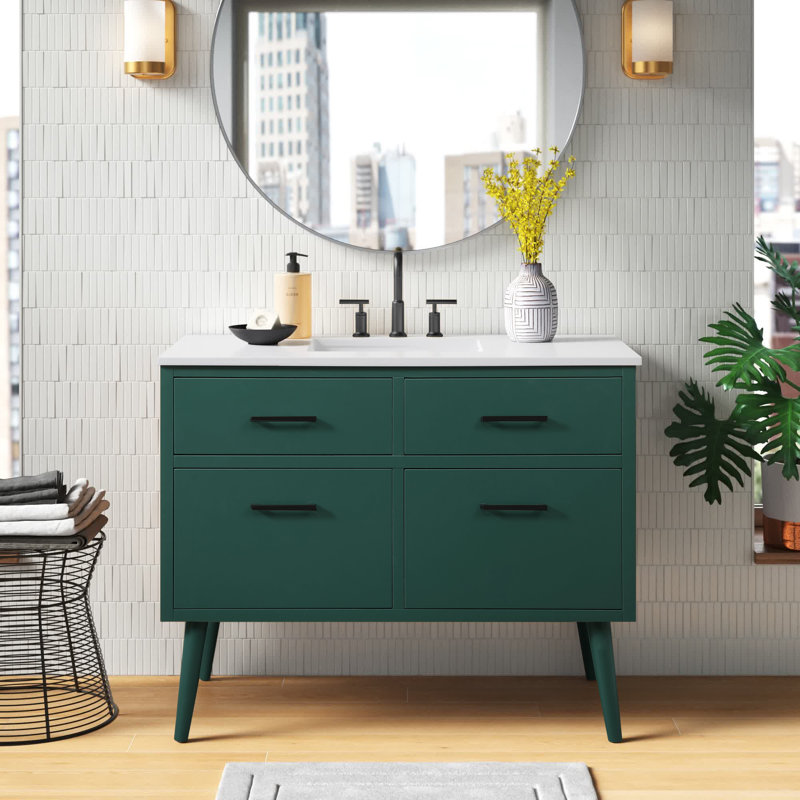 Ensemble de meuble-lavabo simple 42 po Steinfeldt, Vert