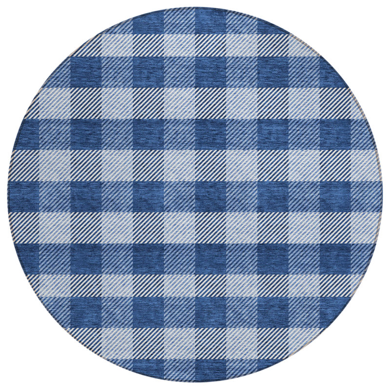 Colzie Plaid Indoor / Outdoor Rug, Round 8'