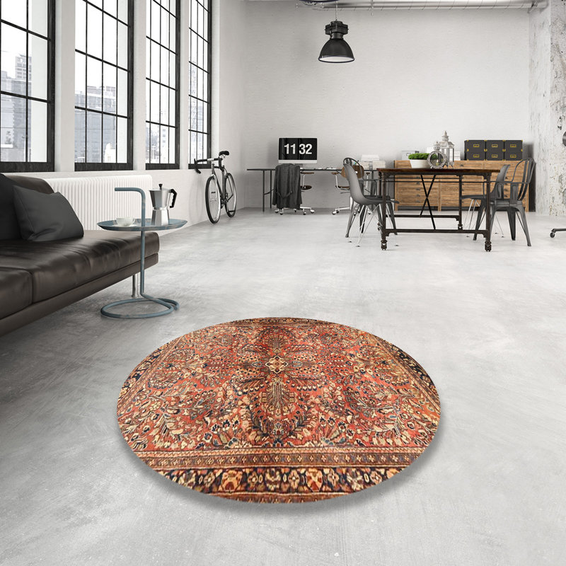 Tapis oriental rouge / brun / beige, Rond 6 pi