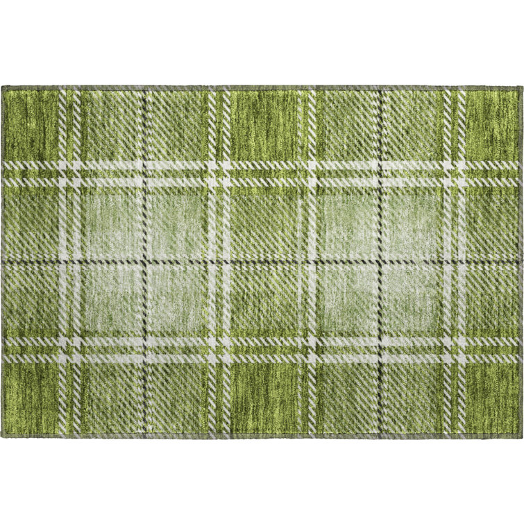 Premium Machine Washable Prisco Green Rug